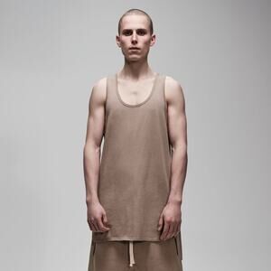 Fear Of God FOG Essentials Longline Tank Top High Lo Hem Men Brown Size Large
